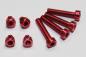 Preview: Aluminium screw set M4 red anodized