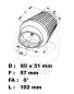 Preview: Renn-Einzelluftfilter, Uni., K&N, rund konisch, 57  mm, Chromkappe