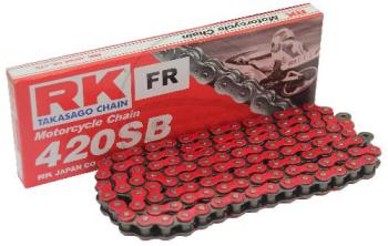 RK, Standard-Kette, rot 420 SB/124, offen mit Clipschloss