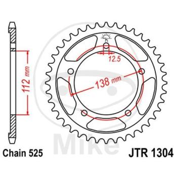 Kettenrad, 38Z, Teil.: 525, Innen Ø : 112, Lochkr.: 138