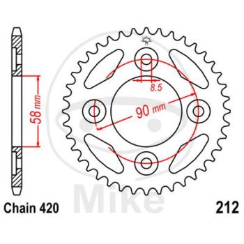 Kettenrad, 35Z, Teil.: 420, Innen Ø : 058, Lochkr.: 090