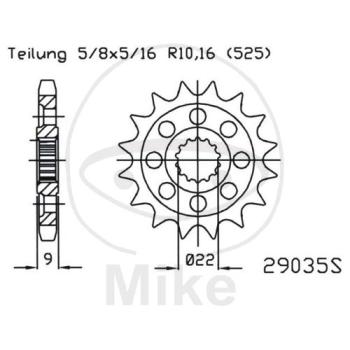 Racing-Ritzel, 16Z, Teil.: 525, feinverzahnt, Innen Ø : 22/25