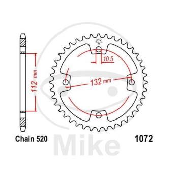 Kettenrad, 36Z, Teil.: 520, Innen Ø : 112, Lochkr.: 132
