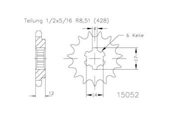 Kettenritzel, 13 Zähne