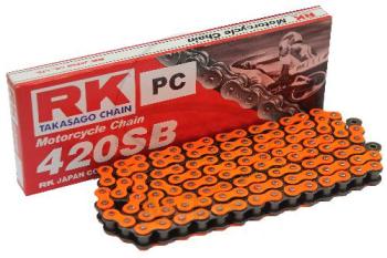 RK, Standard-Kette, orange 420 SB/078, offen mit Clipschloss