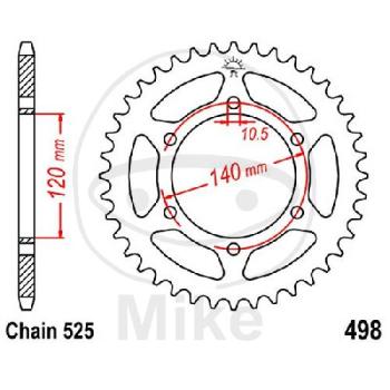 Kettenrad, 46Z, Teil.: 525, Innen Ø : 120, Lochkr.: 140