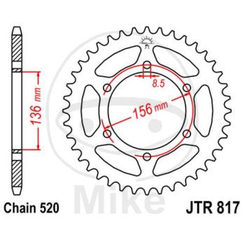 Kettenrad, 46Z, Teil.: 520, Innen Ø : 136, Lochkr.: 156