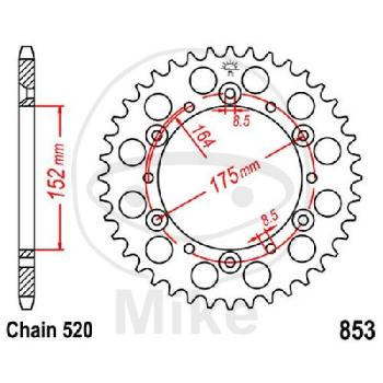 Kettenrad, 52Z, Teil.: 520, Innen Ø : 152, Lochkr.: 175