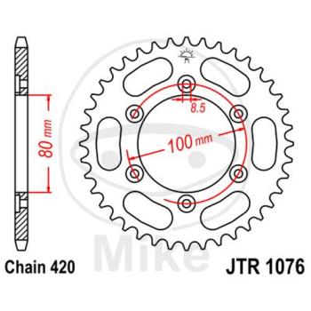 Kettenrad, 48Z, Teil.: 420, Innen Ø : 080, Lochkr.: 100