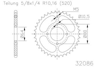 Kettenrad, 32 Zähne