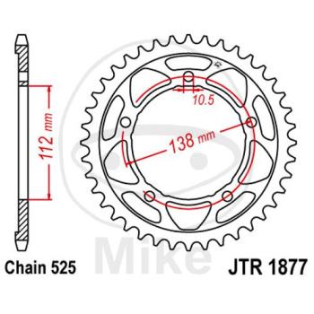 Kettenrad, 41Z, Teil.: 525, Innen Ø : 112, Lochkr.: 138
