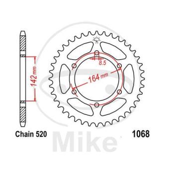 Kettenrad, 46Z, Teil.: 520, Innen Ø : 142, Lochkr.: 164