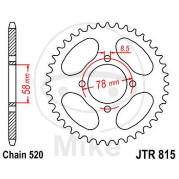 Kettenrad, 35Z, Teil.: 520, Innen Ø : 058, Lochkr.: 078
