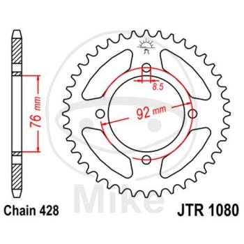 Kettenrad, 39Z, Teil.: 428, Innen Ø : 076, Lochkr.: 092