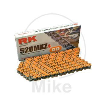 RK, Standard-Kette, orange 520MXZ4/112, offen mit Clipschloss