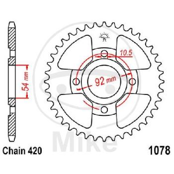 Kettenrad, 60Z, Teil.: 420, Innen Ø : 054, Lochkr.: 092