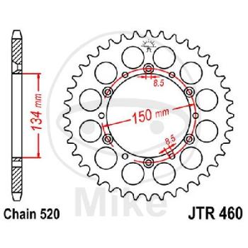 Kettenrad, 46Z, Teil.: 520, Innen Ø : 134, Lochkr.: 150
