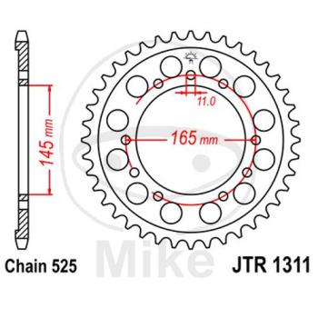 Kettenrad, 45Z, Teil.: 525, Innen Ø : 145, Lochkr.: 165