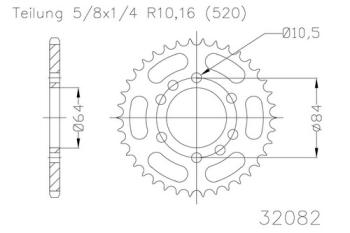 Kettenrad, 32 Zähne