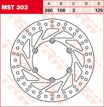 Bremsscheibe MST303, starr