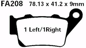 Bremsbelag - Satz Redstuff TT Carbon/Grafit (organisch) (EBC), FA208TT