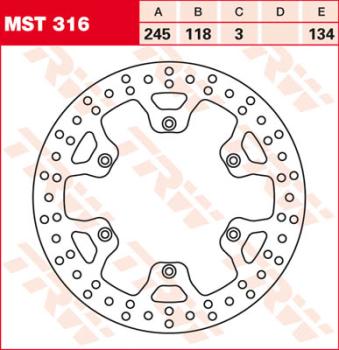 Bremsscheibe MST316, starr