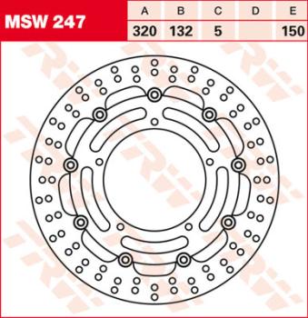 Bremsscheibe MSW247, schwimmend