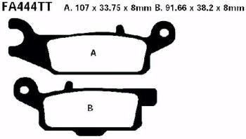 Bremsbelag - Satz Redstuff TT Carbon/Grafit (organisch) (EBC), FA444TT