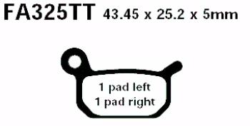 Bremsbelag - Satz Redstuff TT Carbon/Grafit (organisch) (EBC), FA325TT