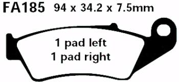 Bremsbelag - Satz Redstuff TT Carbon/Grafit (organisch) (EBC), FA185TT