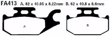 Bremsbelag - Satz Redstuff TT Carbon/Grafit (organisch) (EBC), FA413TT