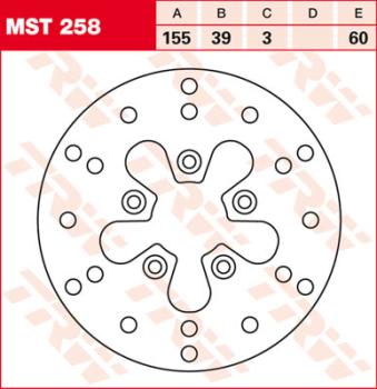 Bremsscheibe MST258, starr