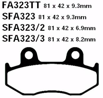 Bremsbelag - Satz Redstuff TT Carbon/Grafit (organisch) (EBC), FA323TT