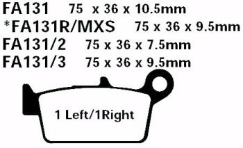 Bremsbelag - Satz MXS Rennbremsbelag Goldstuff (EBC), MXS131