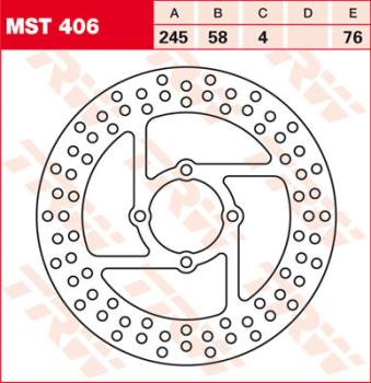 Bremsscheibe MST406, starr