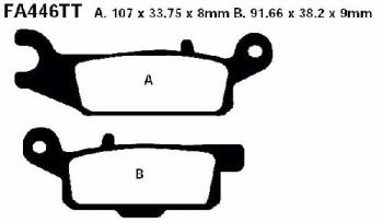 Bremsbelag - Satz Redstuff TT Carbon/Grafit (organisch) (EBC), FA446TT