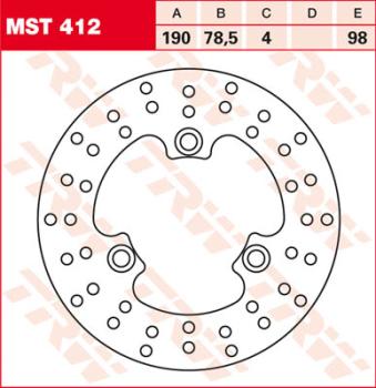 Bremsscheibe MST412, starr