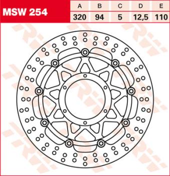 Bremsscheibe MSW254, schwimmend