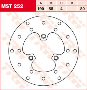 Bremsscheibe MST252, starr