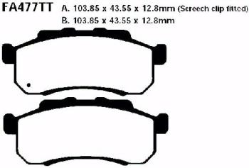 Bremsbelag - Satz Redstuff TT Carbon/Grafit (organisch) (EBC), FA477TT