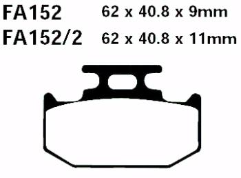 Bremsbelag - Satz Redstuff TT Carbon/Grafit (organisch) (EBC), FA152TT