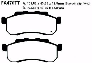 Bremsbelag - Satz Redstuff TT Carbon/Grafit (organisch) (EBC), FA476TT