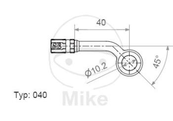 Ringfitting, Vario, TYP040, 10 mm  45° seitlich gold