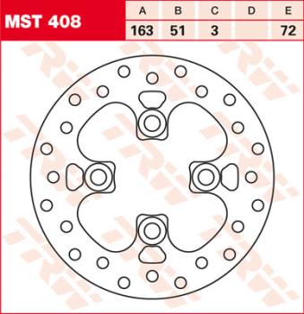 Bremsscheibe MST408, starr