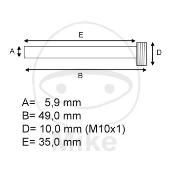 Gleitstift für Bremsklötze, Tourmax