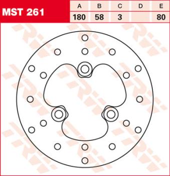 Bremsscheibe MST261, starr