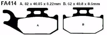 Bremsbelag - Satz Redstuff TT Carbon/Grafit (organisch) (EBC), FA414TT