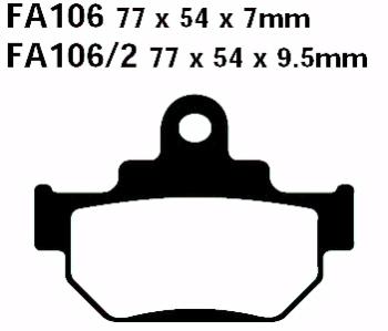 Bremsbelag - Satz Redstuff TT Carbon/Grafit (organisch) (EBC), FA106TT