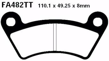 Bremsbelag - Satz Redstuff TT Carbon/Grafit (organisch) (EBC), FA482TT