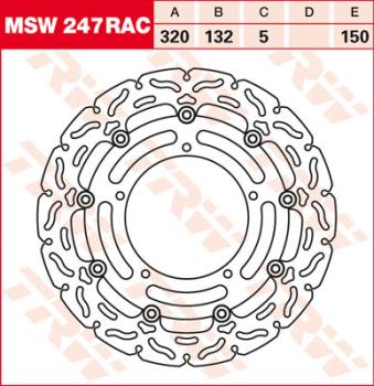 Bremsscheibe MSW247RAC, schwimmend